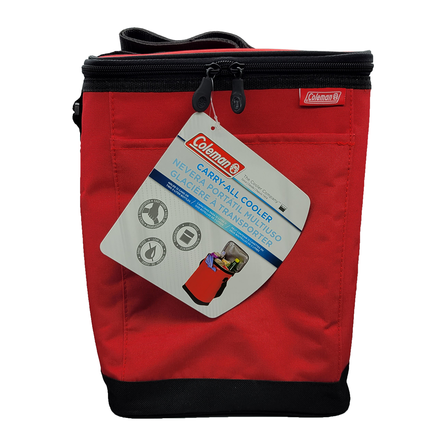 Coleman 12 Can Carry Cooler, with Easy Carry Shoulder Strap, Red, FOB KS