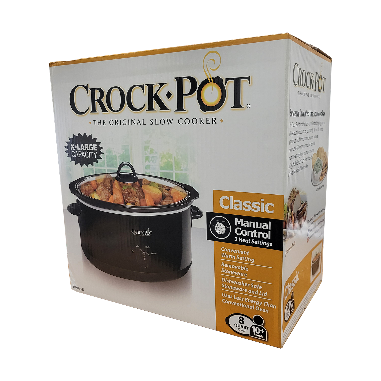 Crock-Pot 8-Quart Oval Manual Slow Cooker, Black, FOB KS