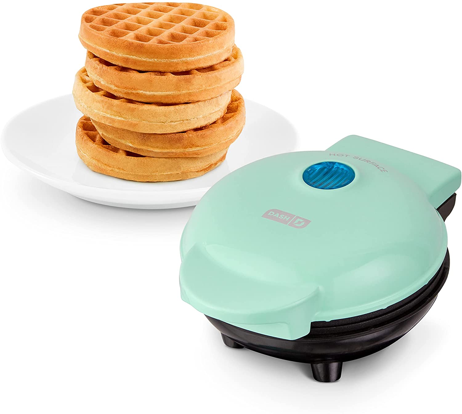 DASH Mini Maker for Individual Waffles, Hash Browns, Keto Chaffles with Easy to Clean, Non-Stick Surfaces, 4 Inch, FOB KS