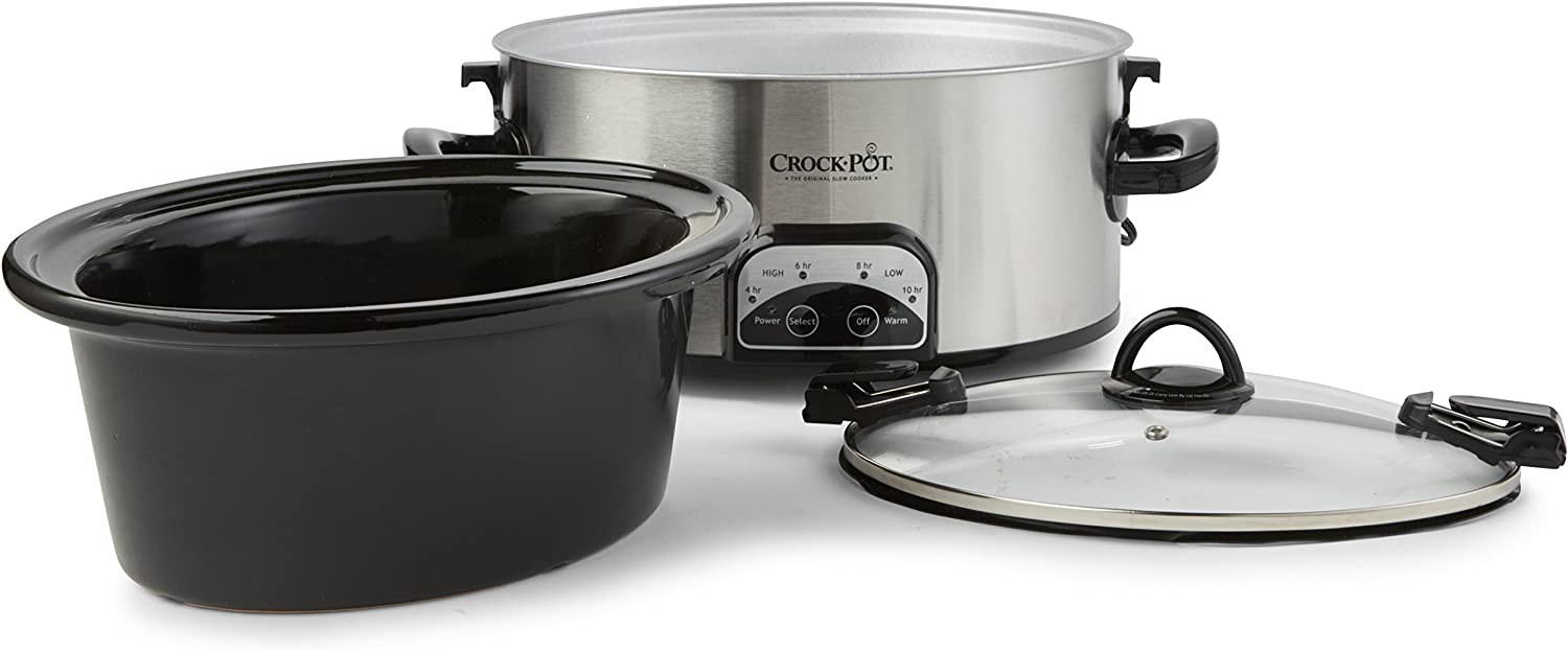Crockpot Smart-Pot 6-Quart Slow Cooker, Brushed Stainless Steel, Locking Lid FOB KS