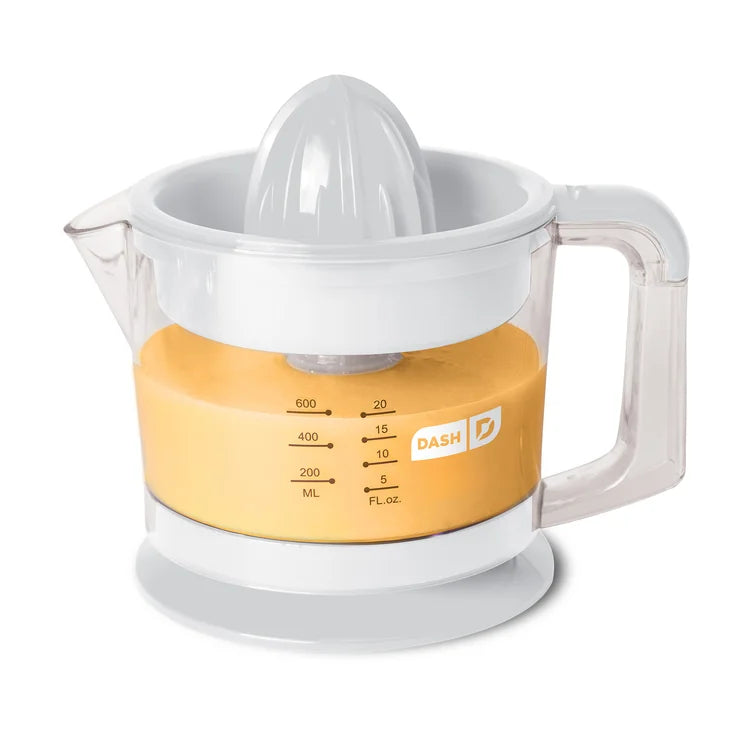 Dash Citrus Juicer Extractor: Compact Juicer for Healthy Juice, Oranges, Lemons, Limes, Grapefruit & other Citrus Fruit with Easy Pour Spout + 32 oz Pitcher - White, FOB KS