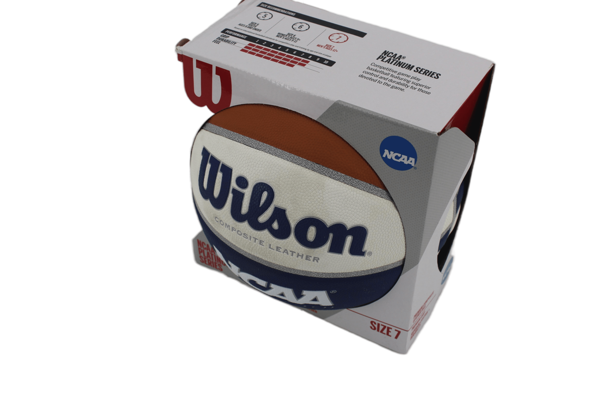 WILSON NCAA Limited Basketball - Size 7, 29.5, Navy/White/Brown