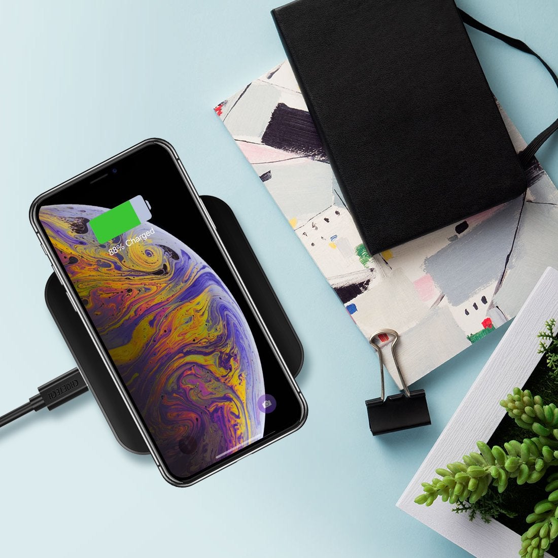 Choetech QI Certified 10W/7.5W Fast Wireless Charger Pad Phone Charger, T511-S, FOB KS