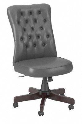 Bush Business Furniture Arden Lane High Back Tufted Office Chair in Dark Gray Leather, FOB OH