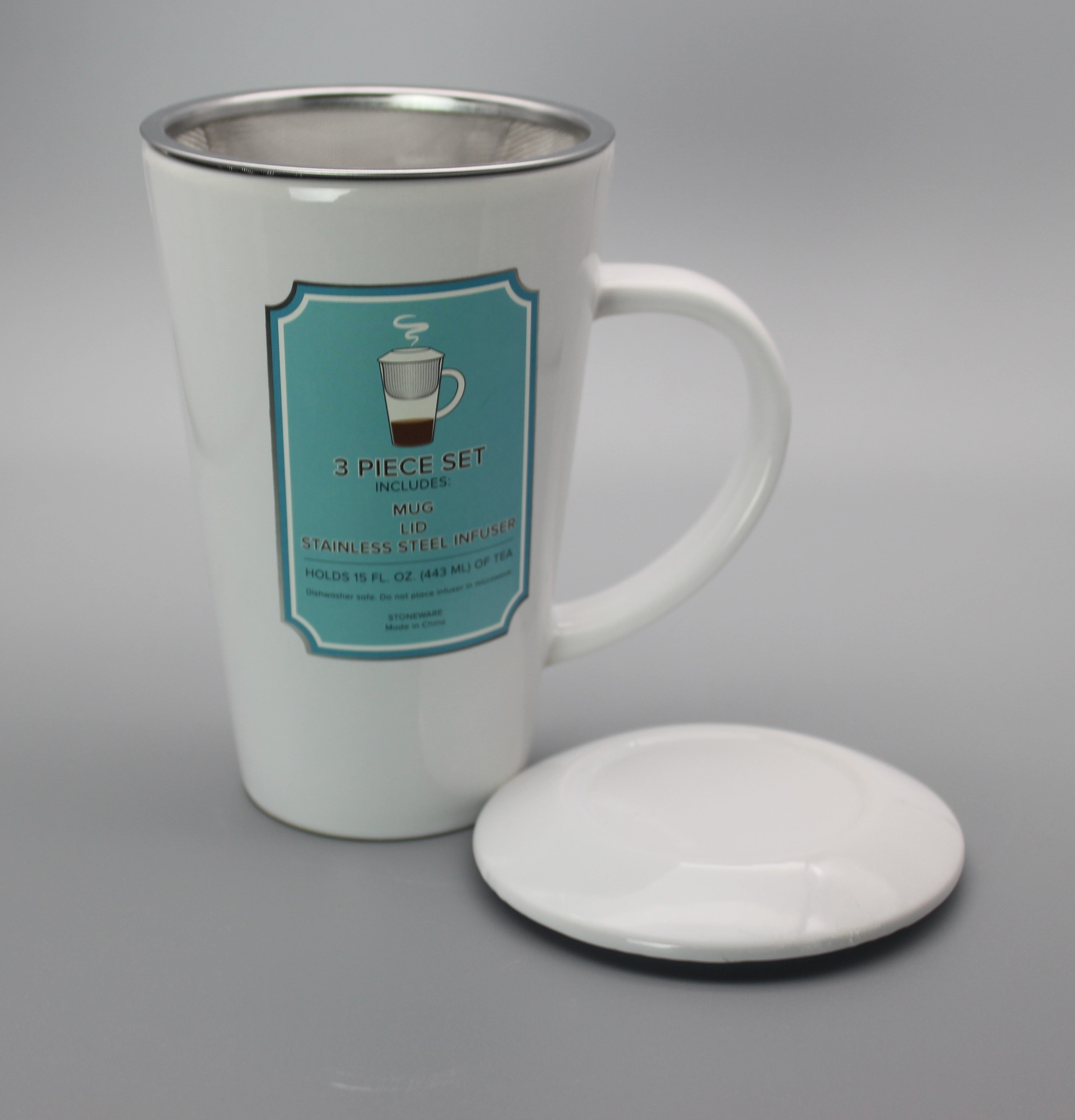 Dishware-3pc. Brewing Mug, White